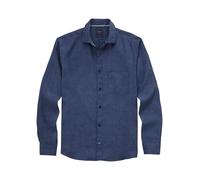 Leinenhemd OLYMP "OLYMP Hemd Casual - Leinen", Herren, Gr. M, N-Gr, blau (royal), Obermaterial: 100% Leinen, casual, regular fit, Langarm Manschette, Hemden (27123109-M) royal