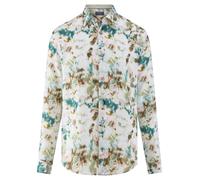 OLYMP Casual Regular Fit Leinenhemd beige, Bedruckt