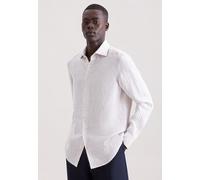 Seidensticker Slim Fit Leinenhemd beige, Gestreift