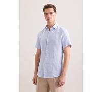 Leinenhemd SEIDENSTICKER "Schwarze Rose", Herren, Gr. M (40), normale Ärmellängen, hellblau, 100% Leinen, gestreift, tailored fit, Hemden, Shaped 1/2 Kentkragen Gestreift (42272751-40) hellblau