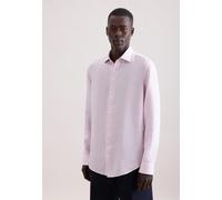 Leinenhemd SEIDENSTICKER "Schwarze Rose", Herren, Gr. M (40), normale Ärmellängen, rosé, 100% Leinen, unifarben, slim fit, 2-Knopf-Manschette, Hemden, Slim 1/1 Kentkragen Uni (61098717-40) rosé