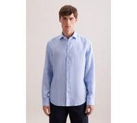 Leinenhemd SEIDENSTICKER "Schwarze Rose", Herren, Gr. S (37), normale Ärmellängen, hellblau, 100% Leinen, unifarben, slim fit, 2-Knopf-Manschette, Hemden, Slim 1/1 Kentkragen Uni (61647058-37) hellbla