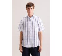 Leinenhemd SEIDENSTICKER "Schwarze Rose", Herren, Gr. XL (44), normale Ärmellängen, hellblau, 100% Leinen, kariert, regular fit, Hemden, Regular 1/2 Kentkragen Karo (42173165-44) hellblau