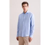 Leinenhemd SEIDENSTICKER "Schwarze Rose", Herren, Gr. XXL (45), normale Ärmellängen, blau (hellblau), 100% Leinen, unifarben, regular fit, 2-Knopf-Manschette, Hemden, Regular 1/1 Kentkragen Uni (90372