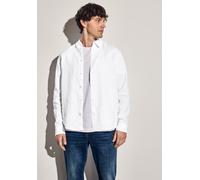 Leinenhemd STREET ONE MEN, Herren, Gr. 3XL (48), US-Größen, weiß, Stoff, 100% Leinen, unifarben, normal normal, V-Ausschnitt, Bündchen, Hemden, mit Knopfleiste (43614636-XXXL) weiß