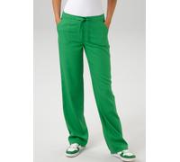Leinenhose ANISTON CASUAL, Damen, Gr. 40, N-Gr, grün, Web, Obermaterial: 55% Leinen, 45% Viskose, Leinenoptik, unifarben, Basic, figurumspielend lang, Hosen Leinenhose, mit Bindeband, Topseller (25183