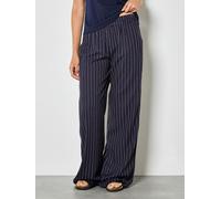 Leinenhose APRICOT "Hose", Damen, Gr. XS (34), N-Gr, blau (navy), Strick, Obermaterial: 87% Viskose CV. 11% Leinen LI. 2% sonstige Fasern AF., Hosen, mit Nadelstreifen (57519838-34) navy
