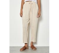 Leinenhose APRICOT "Jogginghose aus Leinen", Damen, Gr. S (36), N-Gr, beige (stein), gewebt, Obermaterial: 73% Viskose CV. 27% Leinen LI., uni, normal, Hosen, mit Ziernaht-Einsätzen (93530452-36) stei