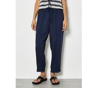 Leinenhose APRICOT "Jogginghose aus Leinen", Damen, Gr. XS (34), N-Gr, blau (navy), gewebt, Obermaterial: 73% Viskose CV. 27% Leinen LI., uni, normal, Hosen, mit Ziernaht-Einsätzen (74588221-34) navy