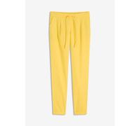 Leinenhose BONPRIX "Leinenhose", Damen, Gr. 36, N-Gr, lemoncurry, Obermaterial: 55% Leinen, 45% Baumwolle, regular fit, Hosen, aus Leinen und Baumwolle, Regular Fit, mit elastischem Gummibund (8252193