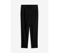 Leinenhose BONPRIX "Leinenhose", Damen, Gr. 36, N-Gr, schwarz, Obermaterial: 55% Leinen, 45% Baumwolle, regular fit, Hosen Leinenhose, aus Leinen und Baumwolle, Regular Fit, mit elastischem Gummibund 