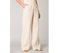 Leinenhose BASE LEVEL "Yul", Damen, Gr. 36, N-Gr, beige (light beige), Web, Obermaterial: 55% Leinen, 45% Viskose, unifarben, lässig geschnitten lang, Hosen, Sommerhose mit elastischem Bund (73304840-