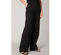 Leinenhose BASE LEVEL "Yul", Damen, Gr. 38, N-Gr, schwarz, Web, Obermaterial: 55% Leinen, 45% Viskose, unifarben, lässig geschnitten lang, Hosen, Sommerhose mit elastischem Bund (36163910-38) schwarz