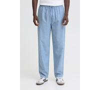 Leinenhose BLEND "BHABAN LIN PANTS PP NOOS", Herren, Gr. M, N-Gr, blau (lichen blau), Web, Obermaterial: 70% Baumwolle, 30% Leinen, Leinenoptik, unifarben, relaxed fit lang, Hosen, sommerlich, mit hoh