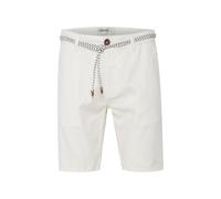 Leinenhose BLEND "BHMennok", Damen, Gr. S, US-Größen, weiß (sanftes weiß), 55% Leinen, 45% Baumwolle, unifarben, regular fit lang, Hosen, Leinenmix-Shorts mit Stoff Gürtel (47194041-S) sanftes weiß