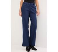 Leinenhose BONPRIX, Damen, Gr. 44, N-Gr, blau (dunkelblau), Leinenmischung, Obermaterial: 55% Leinen, 45% Baumwolle, unifarben, festlich, loose fit lang, Hosen Leinenhose, aus Leinen-Baumwoll-Mix, Loo