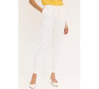 Leinenhose BONPRIX "Leinenhose", Damen, Gr. 48, N-Gr, weiß, Obermaterial: 55% Leinen, 45% Baumwolle, regular fit, Hosen Leinenhose, aus Leinen und Baumwolle, Regular Fit, mit elastischem Gummibund, To