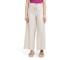 Leinenhose CARTOON "Damen mit Taschen", Damen, Gr. 42, Normalgrößen, beige (nature, cream), Leinenmischung, Obermaterial: 100% Leinen, lässig geschnitten lang, Hosen, Material (91622248-42) nature, cr
