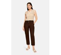 Cartoon Leinenhose Damen unifarben Dunkelbraun Größe 36