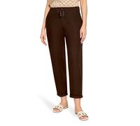 Leinenhose CARTOON "Damen unifarben", Damen, Gr. 46, Normalgrößen, braun (dunkelbraun), Obermaterial: 55% Leinen, 45% Viskose, lässig geschnitten lang, Hosen (22311657-46) dunkelbraun