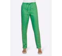 Leinenhose HEINE, Damen, Gr. 36, Normalgrößen, grün (grasgrün), 100% Leinen, unifarben, lang, Hosen (92285109-36) grasgrün