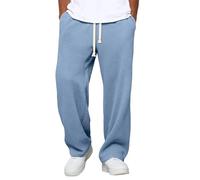Leinenhose Herren Lang Leichte Lila Sommerhose Männer Loose Fit Freizeithose mit Taschen Kordelzug für Urlaub Strand Yoga Weisses Sommer Herren Leinen Casual Strandhosen Loungewear mit Kordelzug