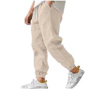 Leinenhose Herren Stretch Lang Sommerhose Regular Fit Leicht Sommer Hosen Leichte Stoffhose Baumwolle Leinen Hose Schlupfhosen Männer Freizeithose Strandhose Mit Taschen Für Urlaub Strand Alltag