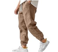 Leinenhose Herren Stretch Lang Sommerhose Regular Fit Leicht Sommer Hosen Leichte Stoffhose Baumwolle Leinen Hose Schlupfhosen Männer Freizeithose Strandhose Mit Taschen Für Urlaub Strand Alltag