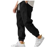 Leinenhose Herren Stretch Lang Sommerhose Regular Fit Leicht Sommer Hosen Leichte Stoffhose Baumwolle Leinen Hose Schlupfhosen Männer Freizeithose Strandhose Mit Taschen Für Urlaub Strand Alltag