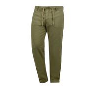 Indicode IDIves Herren Leinenhose Sommerhose Lange Stoffhose mit Kordel Gürtelschlaufen Leinenmix Eingrifftaschen Regular fit, Größe:L, Farbe:Dark Olive (644)
