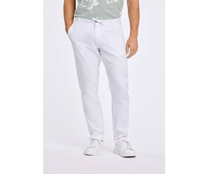 Leinenhose LINDBERGH "Leinenhose Tapered Fit", Herren, Gr. L, weiß, Obermaterial: 55% Leinen, 45% Baumwolle, unifarben, gerade, unten schmal, Hosen (59664443-L) weiß