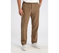 Leinenhose LINDBERGH "Leinenhose Tapered Fit", Herren, Gr. M, dk stone, Obermaterial: 55% Leinen, 45% Baumwolle, unifarben, gerade, unten schmal, Hosen (82840657-M) dk stone