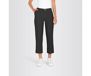 Leinenhose MAC "NORA cropped", Damen, Gr. 44, N-Gr, schwarz, Web, Obermaterial: 100% Leinen, unifarben, 7/8-Länge, Hosen, Sommerhose temperaturausgleichend und angenehm auf der Haut (77200322-44) schw