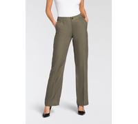 Leinenhose MAC "NORA", Damen, Gr. 38, Länge 32, grün (mud grün), Web, Obermaterial: 100% Leinen, meliert, 7/8-Länge, Hosen Leinenhose, Sommerhose in verkürzter Länge, temperaturausgleichend (34098422-