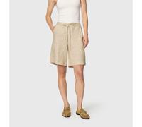 Leinenhose MAC "SANNY", Damen, Gr. 40, almond beige melange, Web, Obermaterial: 100% Leinen, unifarben, normal knielang, Hosen, Shorts, Bermudas mit Gummizug und Kordelzug (34228207-40) almond beige m