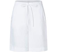 Leinenhose MAC "SANNY", Damen, Gr. 40, weiß, Web, Obermaterial: 100% Leinen, unifarben, normal knielang, Hosen, Shorts, Bermudas mit Gummizug und Kordelzug (23847041-40) weiß