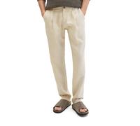 Leinenhose MARC O'POLO "Osby jogger pleats", Herren, Gr. 36, Länge 30, grau silk, Web, Obermaterial: 100% Leinen, normal, Hosen (97105445-36) grau silk