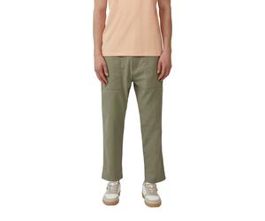Leinenhose S.OLIVER, Herren, Gr. 33, Länge 34, grün, Obermaterial: 60% Baumwolle, 40% Leinen, unifarben, regular fit knöchellang, Hosen, mit Leinenanteil (52677436-33) grün