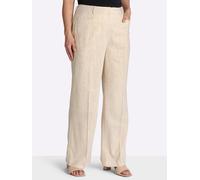 Leinenhose SHEEGO, Damen, Gr. 52, Normalgrößen, champagner, goldfarben, 65% Viskose, 25% Leinen, 7% Polyester, 3% metallisierte Fasern, unifarben, Hosen (57436640-52) champagner, goldfarben