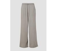 QS Leinenmixhose mit Gummizug und weitem Bein