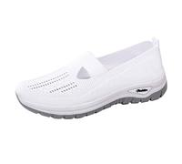 Leinenschuhe Atmungsaktiv Vermascht Laufschuhe Bequem Hallux Valgus Freizeitschuhe Freizeit Cushion rutschfest Turnschuhe Arch Support Damenschuhe Rieker Schuhe Damen Sale Weiß 40