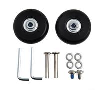 Leise Gummi-Trolley-Räder mit Doppellager, robustes Gepäckrollen-Reparatur-Set für Koffer-Ersatz, Spinner-Rad-Set inkl. Achsen und Schrauben (43 mm x 18 mm)