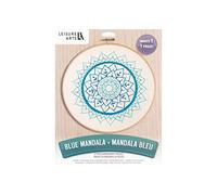 LEISURE ARTS Stickset, Mandala, 20,3 cm, blaues Mandala, Stickset für Anfänger, für Erwachsene, Kreuzstich-Set, Kreuzstich-Set, Anfängermuster