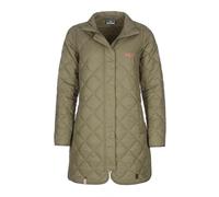 Leitfeuer Damen Steppjacke lang mit Stehkragen - Gesteppte Jacke mit Rautensteppung in Khaki Größe 48