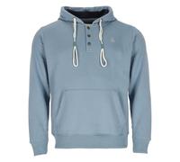 Leitfeuer Herren Sweathoody mit Knopfleiste - Modischer Kapuzenpullover mit Kängurutasche in Rauchblau Größe M