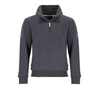 Leitfeuer Herren Sweatshirt mit Stehkragen mit Reißverschluss - Modischer Pullover mit Backprint in Anthrazit Größe 4XL