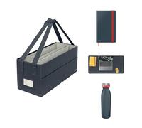 Leitz Arbeitstasche Büro Set, Hot Desking Tasche für Schreibutensilien & Laptop-Zubehör im Bundle Notizbuch A5, Schreibtischunterlage und Trinkflasche Cosy Serie