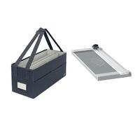 Leitz Set Desk Sharing Arbeitstasche aus Stoff für hybrides Arbeiten + Home Papierschneider A4, Faltbare Aufbewahrungstasche für Büro-Zubehör, Schneidemaschine 8 Blatt, Grau, 64440089 + 90250000