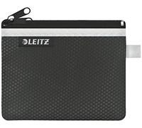 Leitz WOW Traveller Zip-Beutel, durchsichtiges Netzfach & blickdichtes Fach, Größe S, schwarz