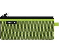 Leitz WOW Mäppchen mit 2 Fächern, Leichtläufiger Reißverschluss, Abwaschbar, Ideales Nylon-Stifteetui, Größe M, 21 x 8,5 cm, Grün, 40120054